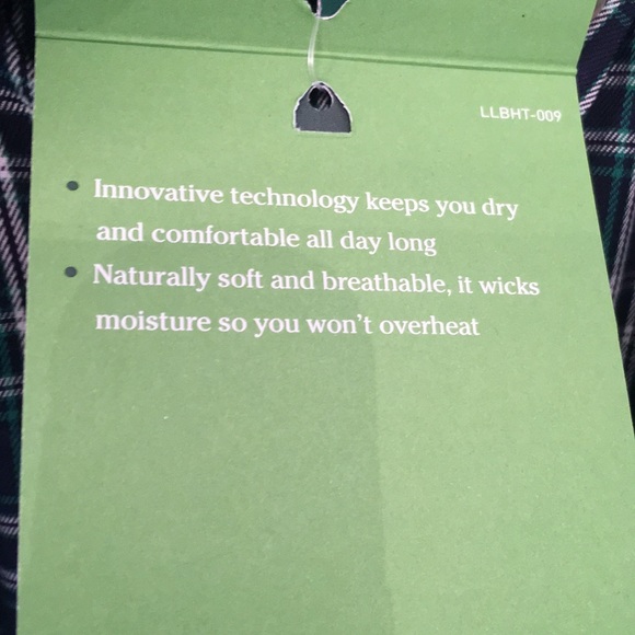 LL Bean Black/Green Twill Sport Shirt M Reg NWT - Picture 8 of 8